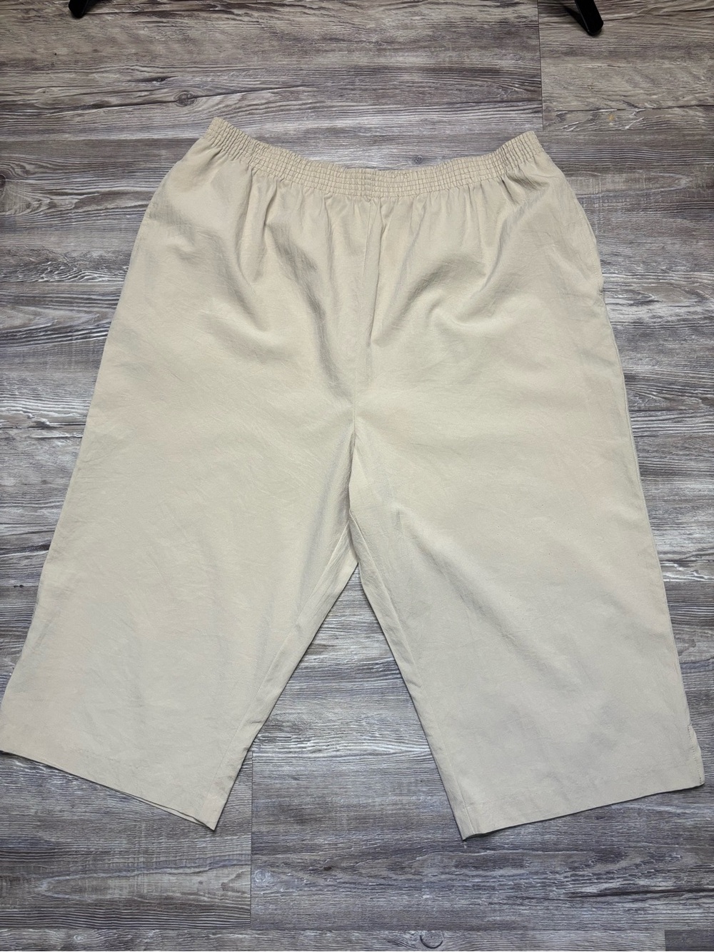 BonWorth Beige Elastic-Waist Pull-On Pants